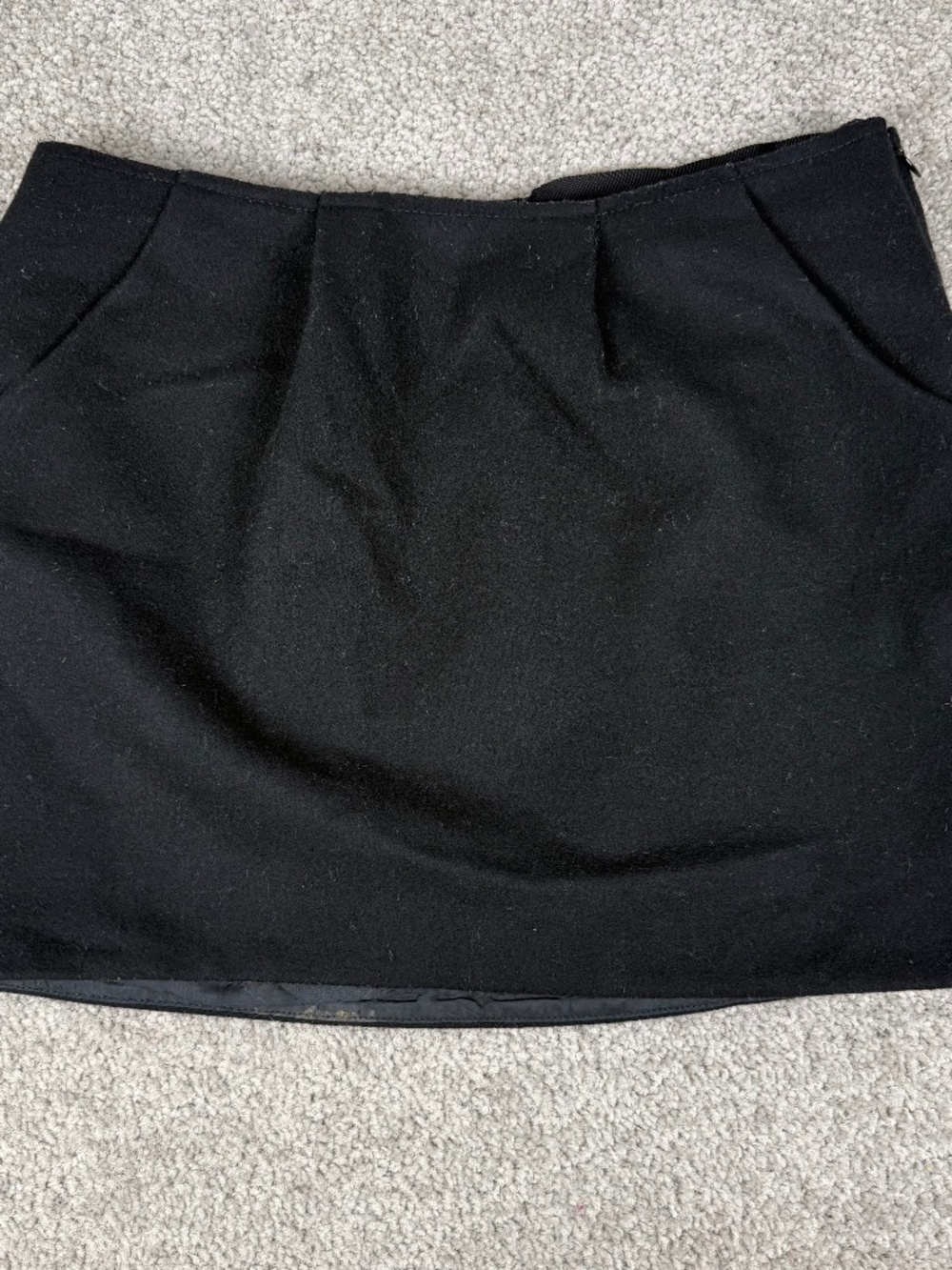 J. Crew Wool Blend Pleated Mini Skirt Pockets Black Women's Size 6